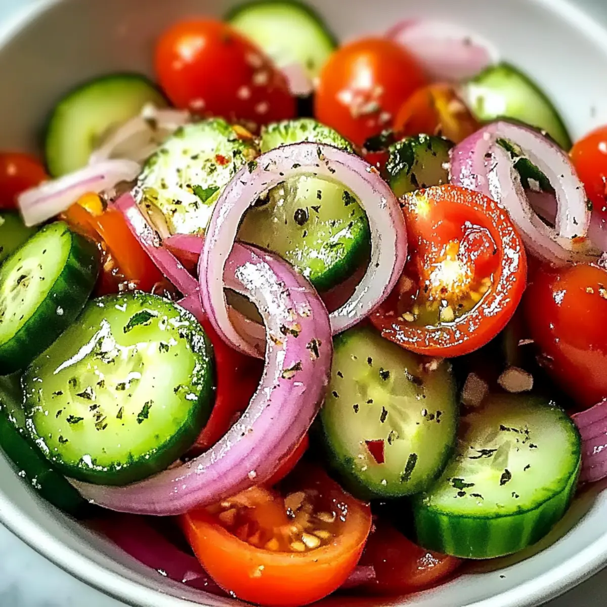 Marinated Cucumber, Onion, and Tomato Salad