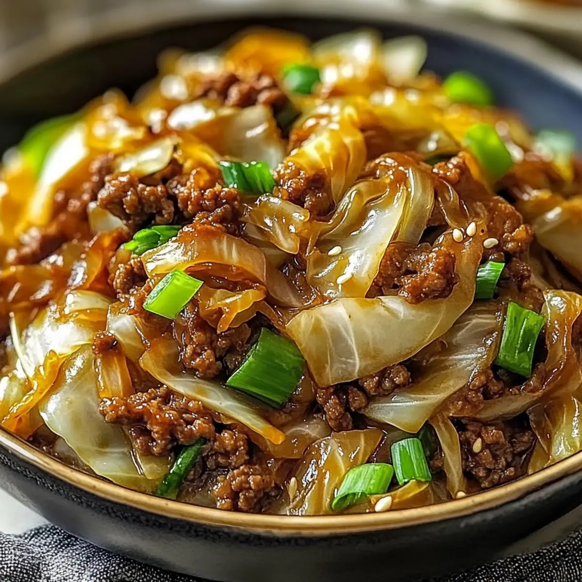 Mongolian Cabbage with Ground Beef