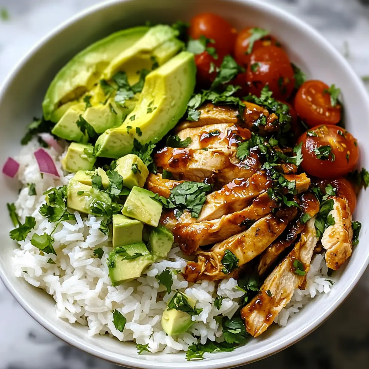Honey Lime Chicken & Avocado Rice Bowl