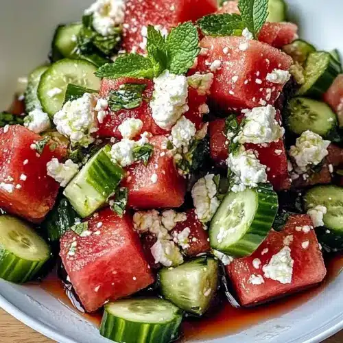 Watermelon Feta Cucumber Salad