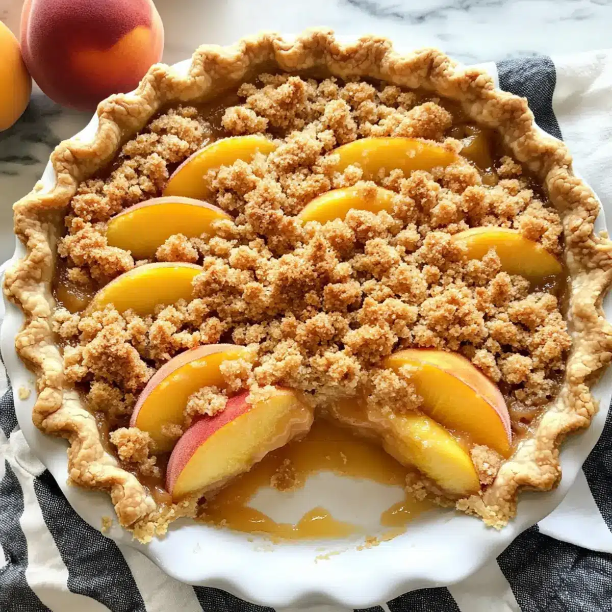 Peach Crumble Pie With Streusel Topping