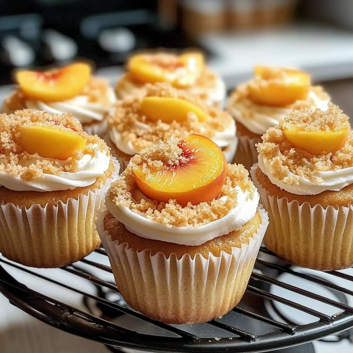 Peach Cobbler Cupcakes
