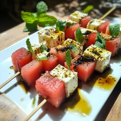 Watermelon Feta Skewers