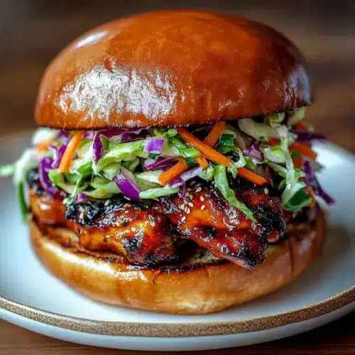 Korean BBQ Chicken Sandwich with Cabbage Slaw