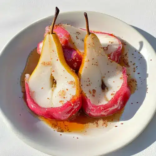 Hibiscus & Orange Poached Pears