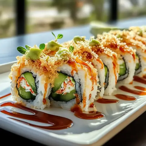 Homemade California Crunch Roll Sushi