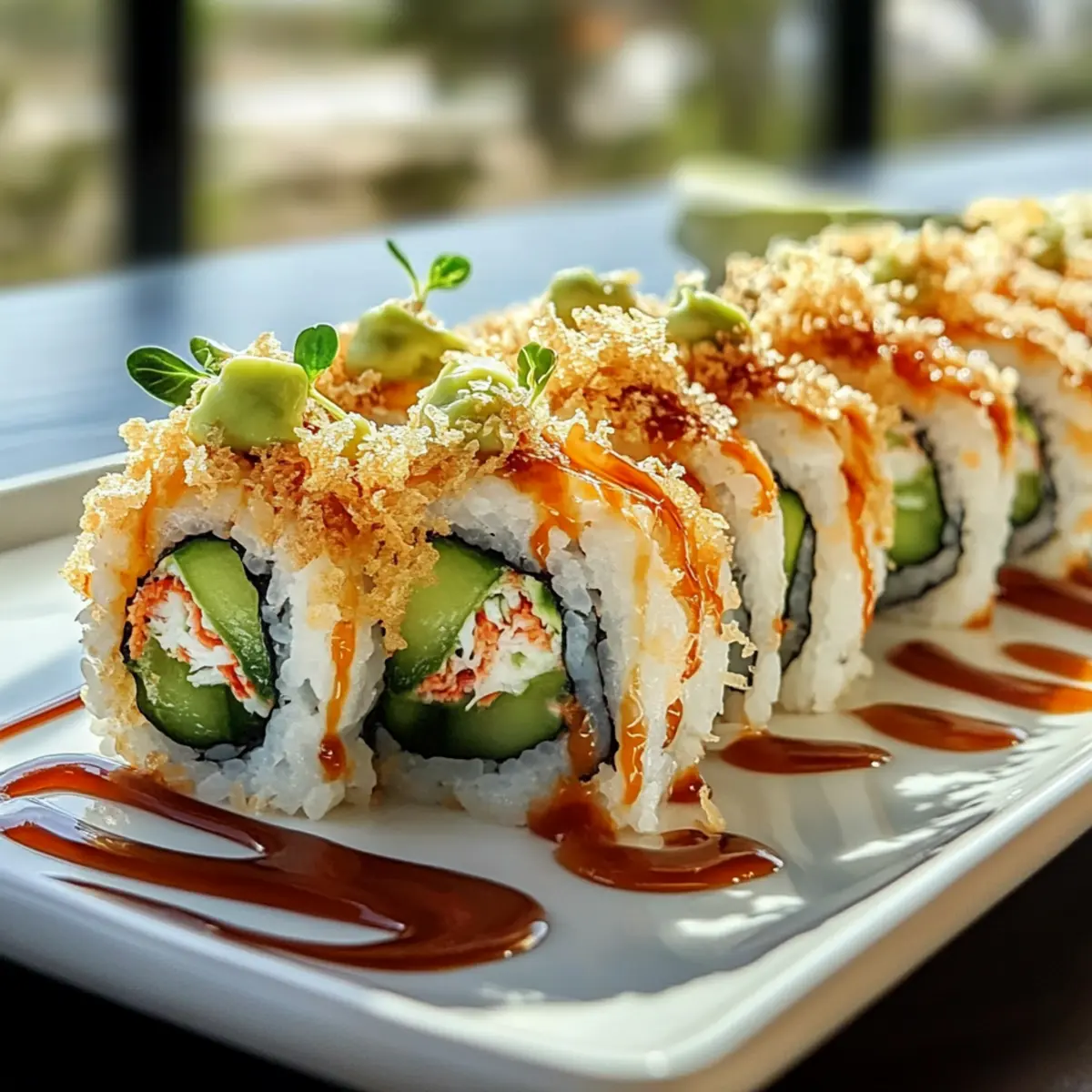 Homemade California Crunch Roll Sushi