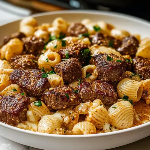 Spicy Cajun Steak Bites with Cheesy Shells