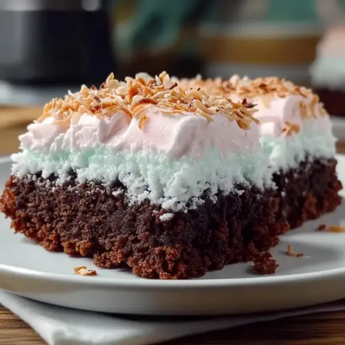 Easy Sno Ball Brownies with Marshmallow Coconut Topping