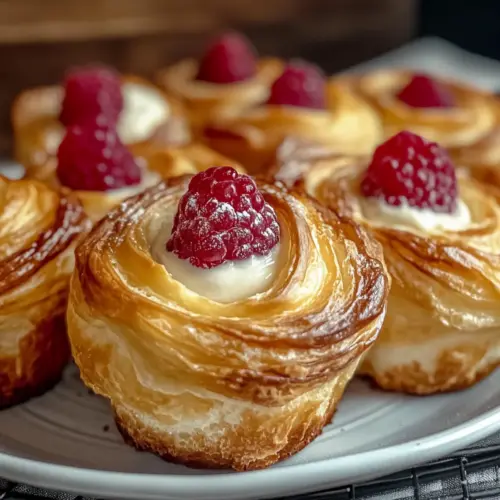Raspberry Cream Cheese Cruffins