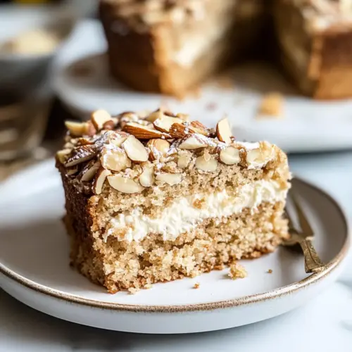 MOIST Vegan Almond Coffee Cake with “Cream Cheese” Filling