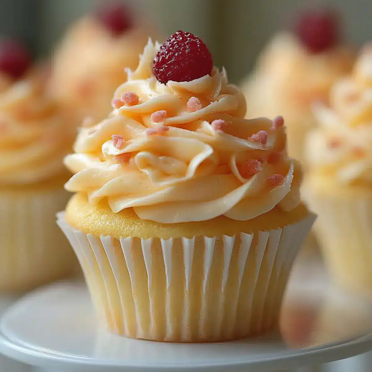 Sweet Peach Bellini Cupcakes